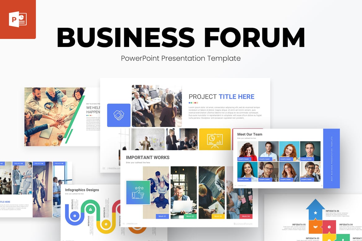 Template Presentasi PowerPoint Forum Bisnis yang Menarik