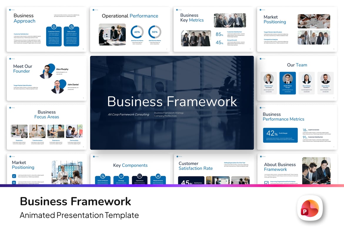 Template PowerPoint Kerangka Bisnis Profesional