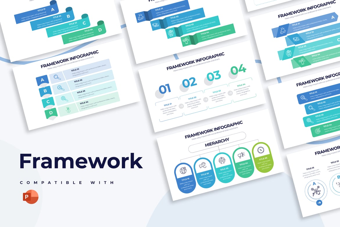 Template Presentasi Framework Bisnis PowerPoint yang Modern