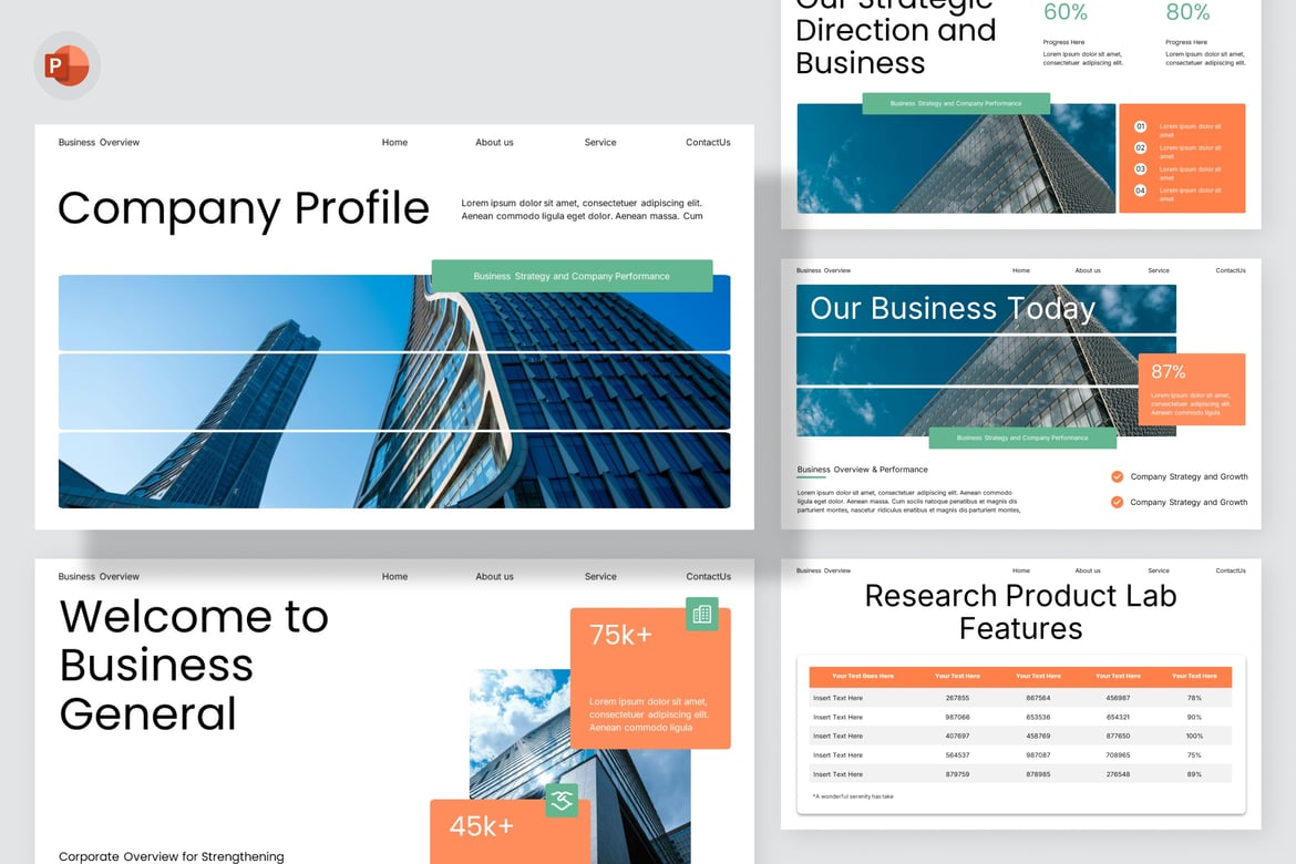 Template Presentasi PowerPoint Bisnis Umum yang Modern