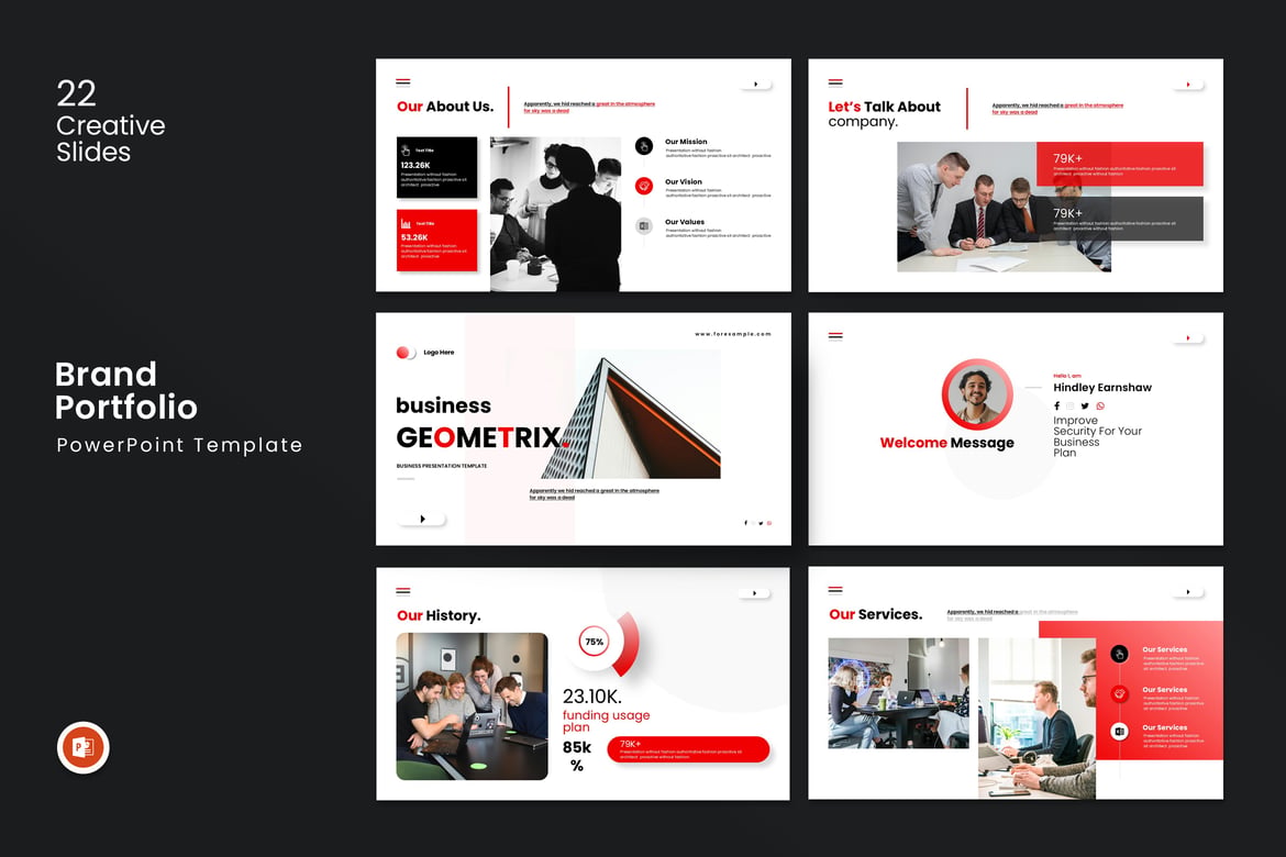 Template PowerPoint Geometrix Bisnis yang Menarik