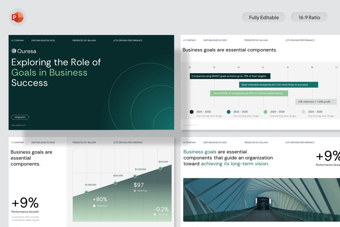 Template Presentasi PowerPoint untuk Tujuan Bisnis yang Efektif