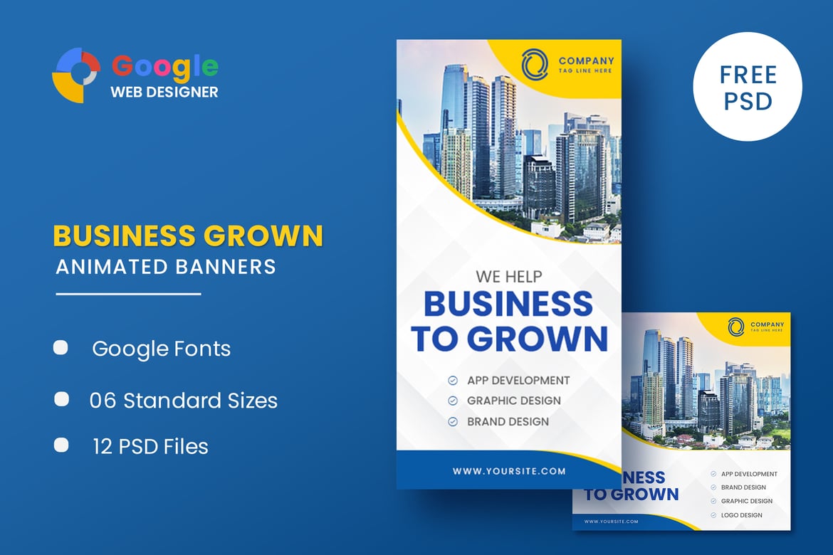 Template Web Banner Animasi untuk Bisnis yang Menarik dan Profesional