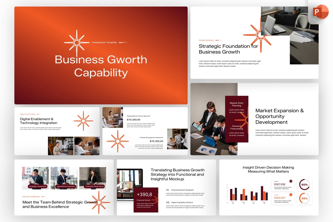 Template Presentasi PowerPoint untuk Pertumbuhan Bisnis yang Dinamis