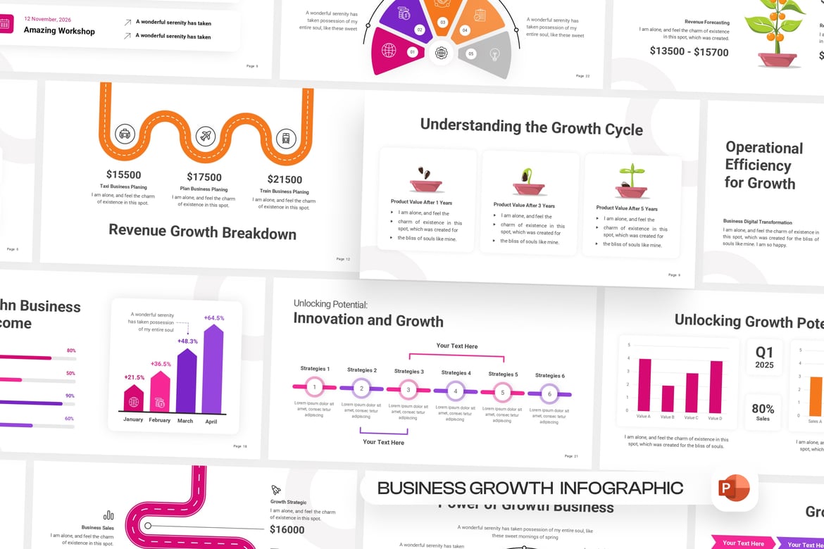 Template Presentasi Infografis Pertumbuhan Bisnis yang Modern