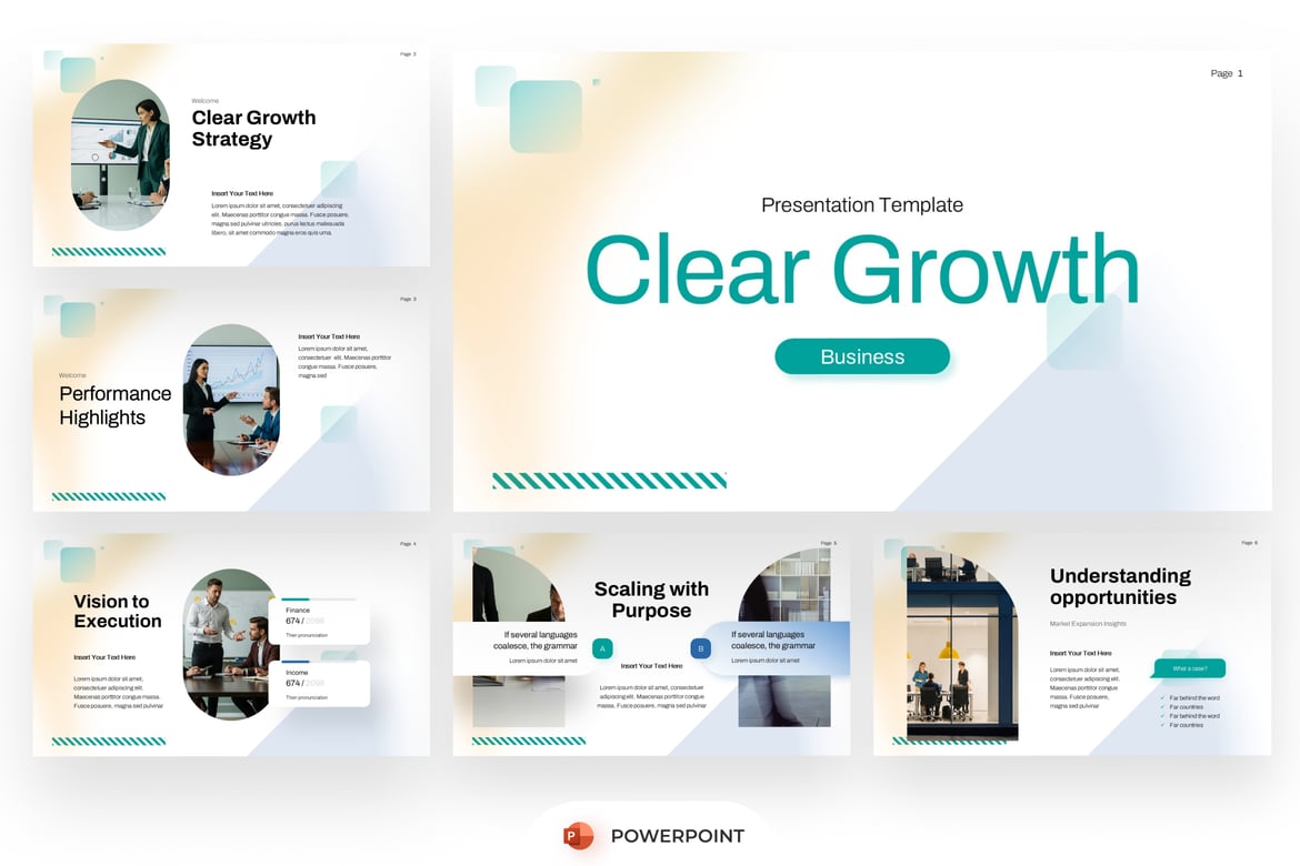 Template Presentasi PowerPoint untuk Pertumbuhan Bisnis yang Profesional