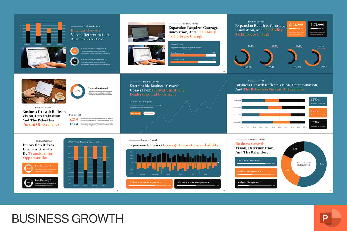 Template PowerPoint untuk Pertumbuhan Bisnis yang Menginspirasi