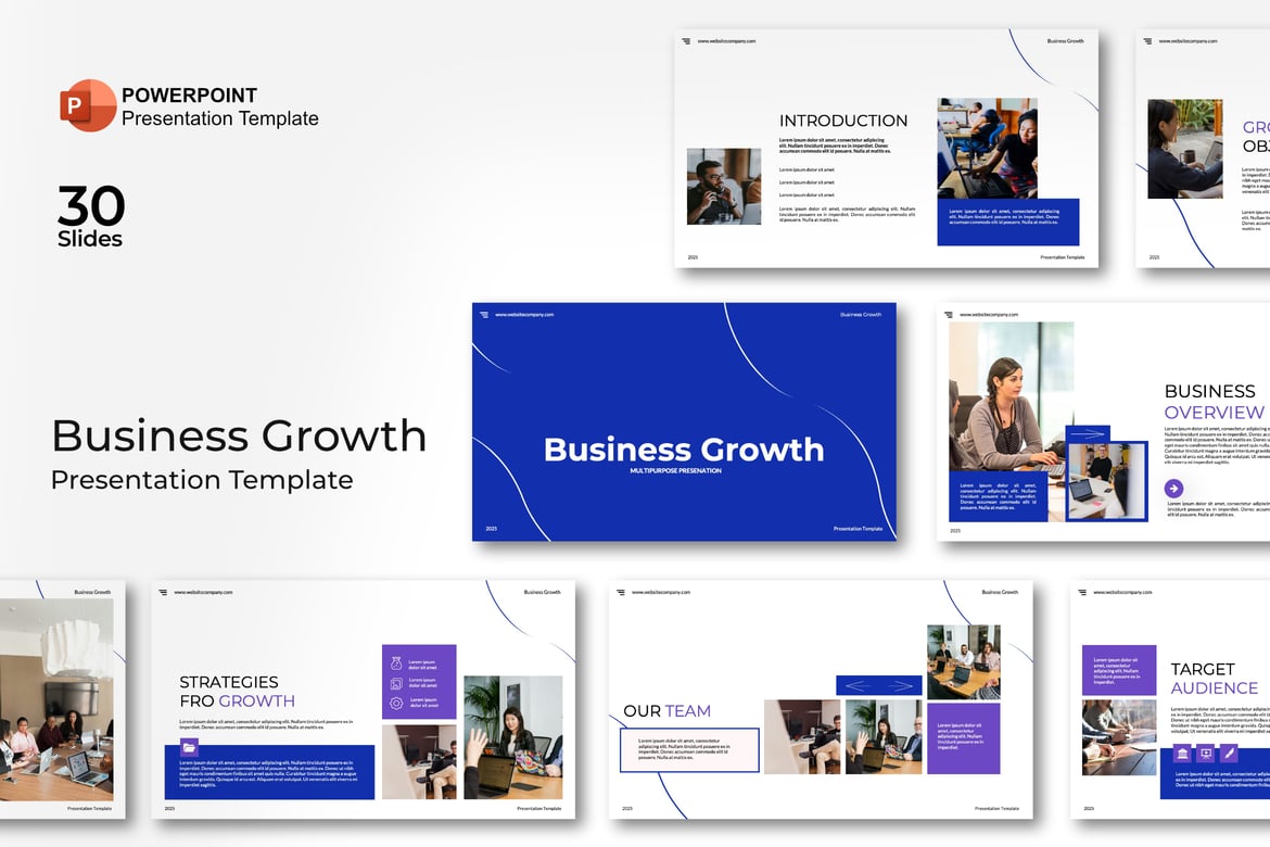 Template PowerPoint untuk Pertumbuhan Bisnis yang Menarik