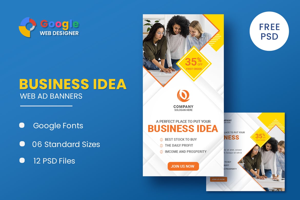 Template Web Banner Animasi untuk Ide Bisnis yang Menarik