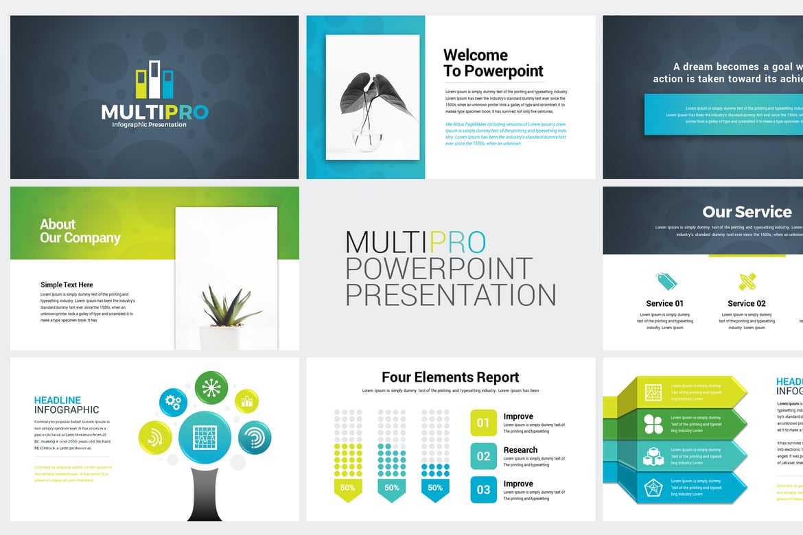 Template Presentasi PowerPoint Infografis yang Kreatif dan Profesional