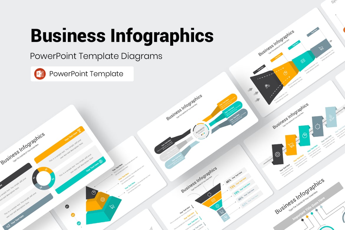 Template Presentasi PowerPoint Infografis Bisnis yang Menarik