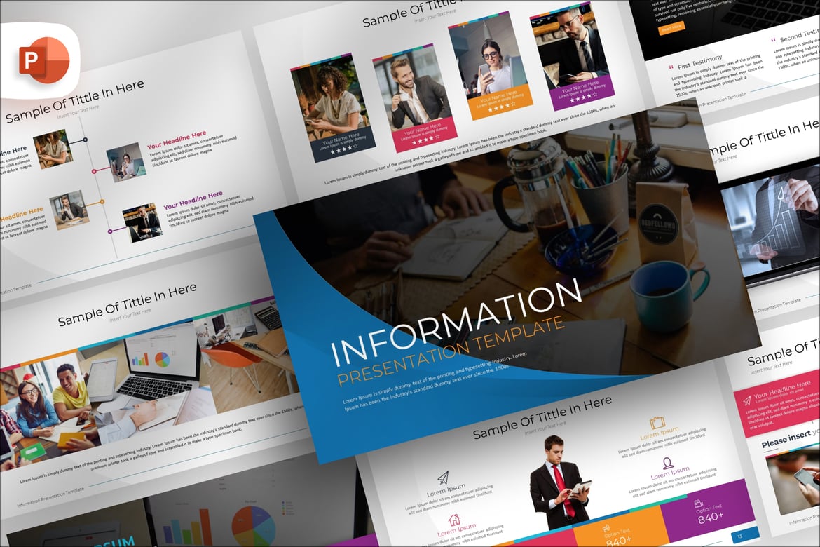 Template Presentasi PowerPoint Informasi Bisnis yang Menarik