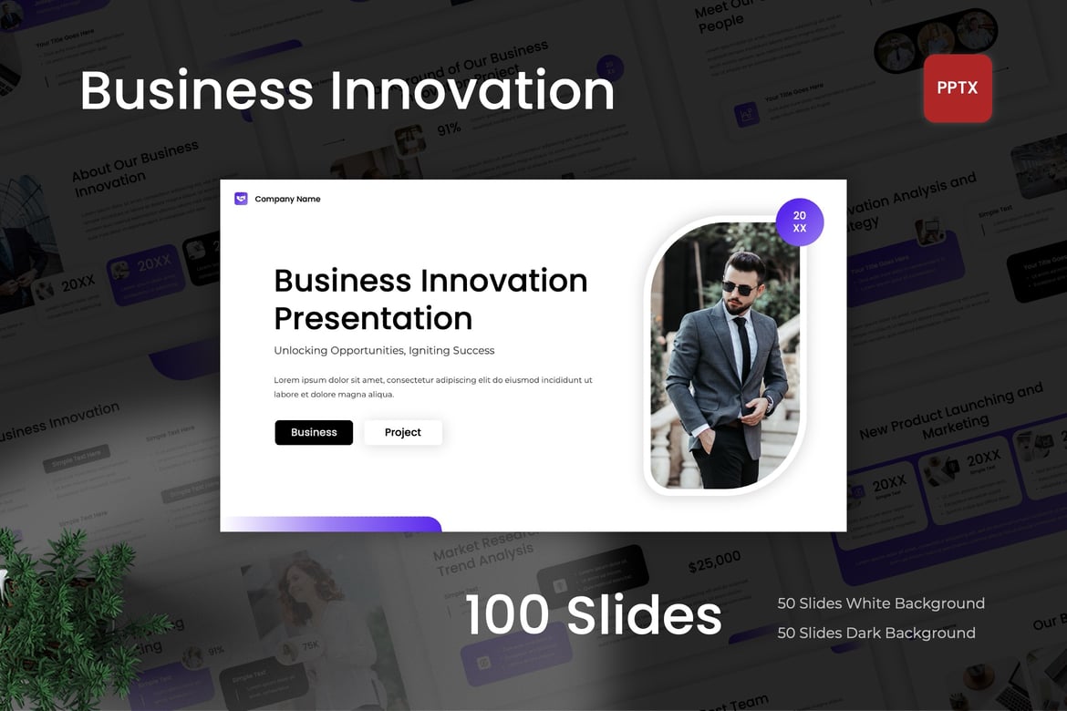 Template PowerPoint Inovasi Bisnis yang Modern dan Kreatif