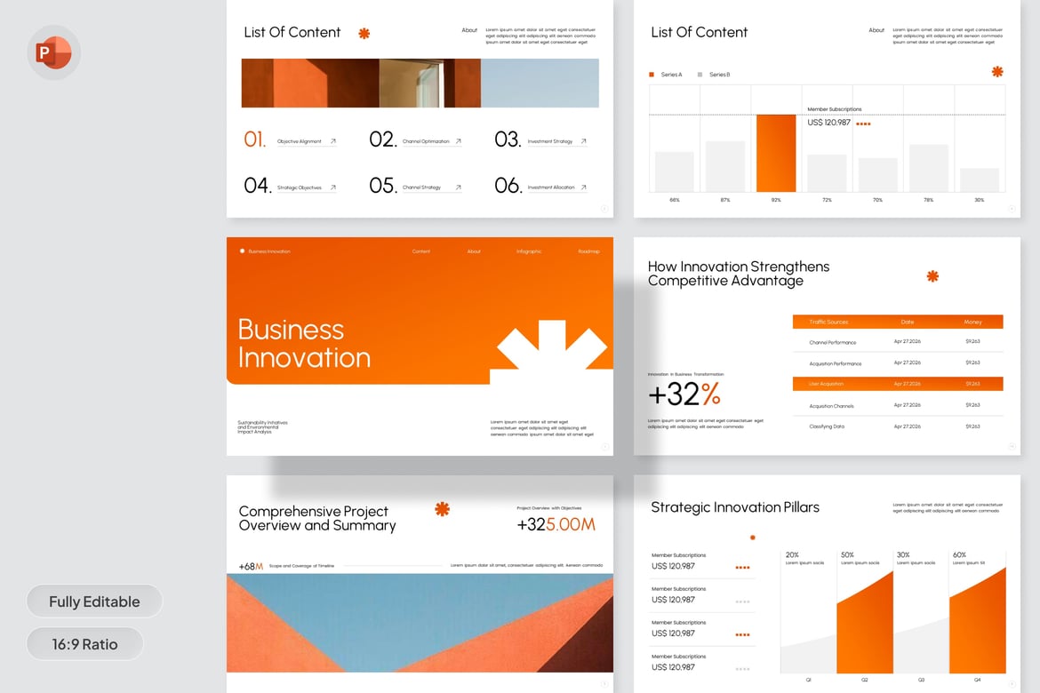 Template PowerPoint Strategi Inovasi Bisnis yang Menarik