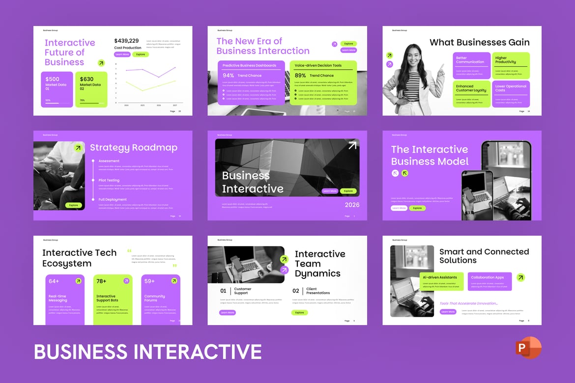 Template PowerPoint Interaktif untuk Bisnis yang Menarik