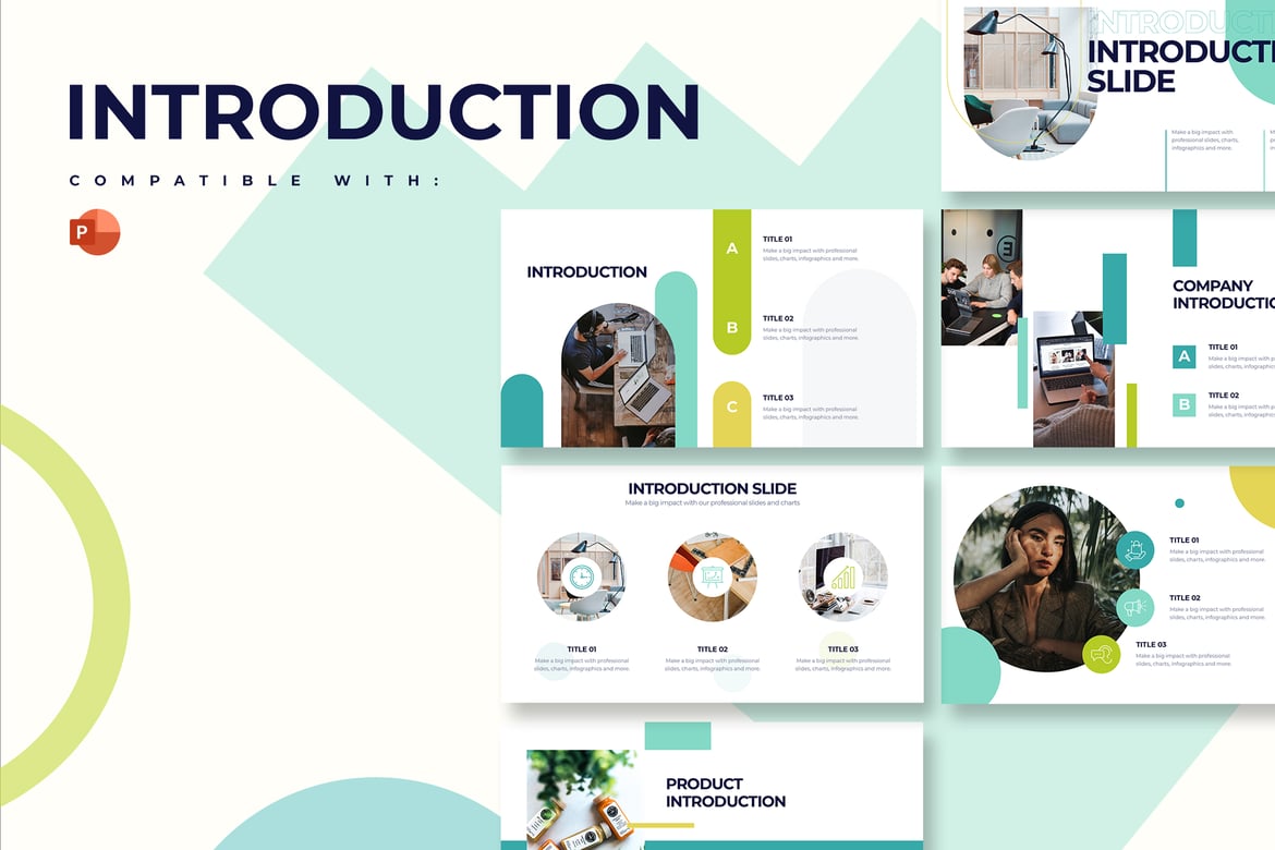Template PowerPoint Infografis Pengenalan Bisnis yang Modern