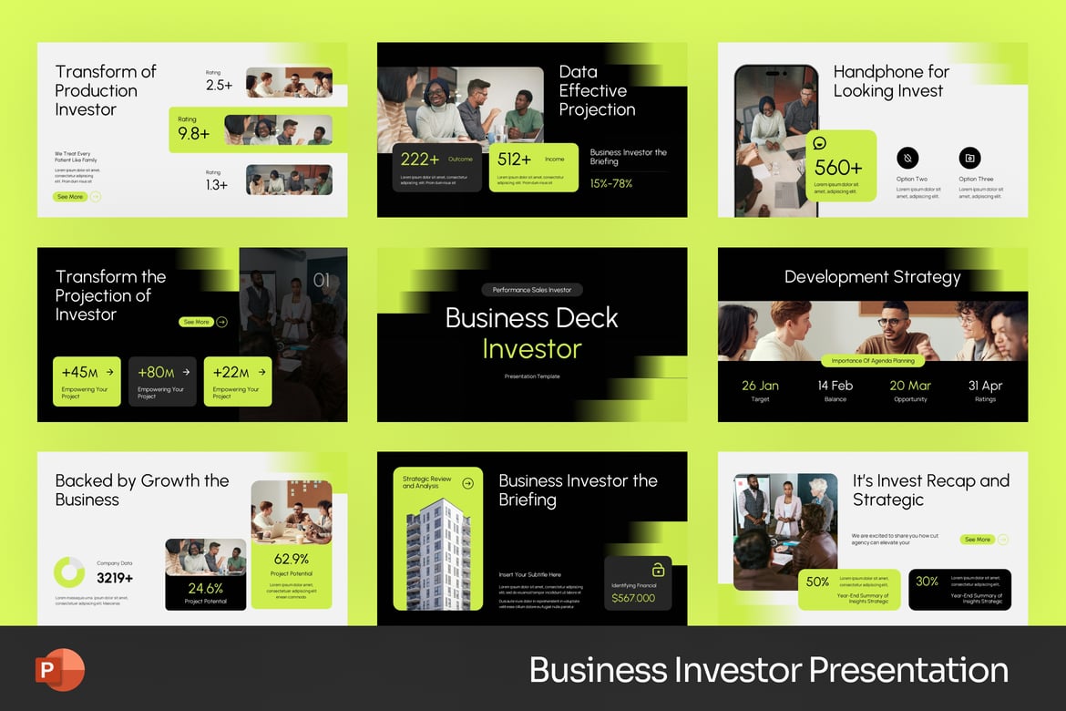 Template Presentasi PowerPoint untuk Investor Bisnis yang Menarik