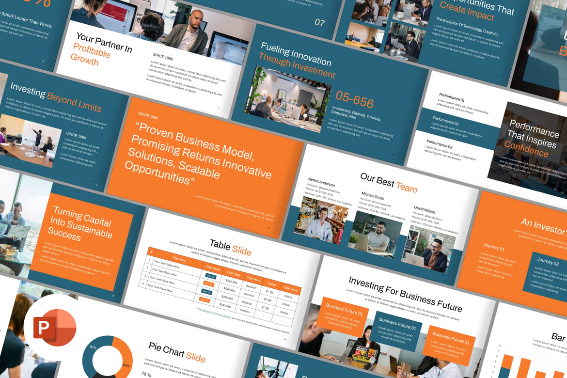 Template Presentasi PowerPoint untuk Investor Bisnis yang Menarik