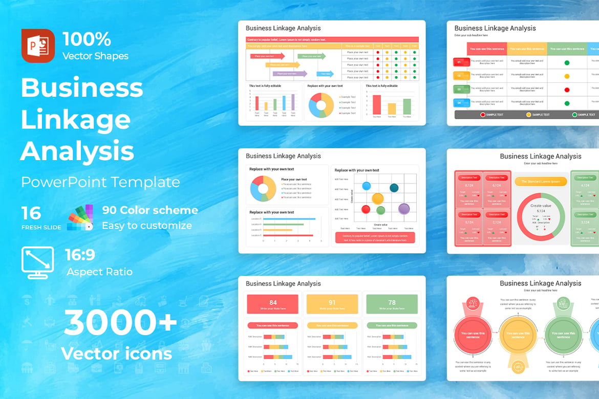 Template PowerPoint Analisis Keterkaitan Bisnis yang Menarik