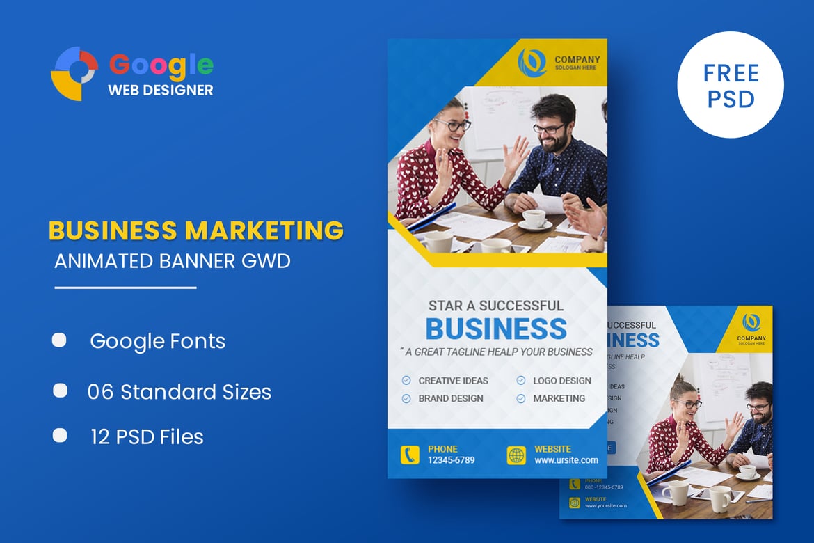Template Website Banner Animasi untuk Pemasaran Bisnis