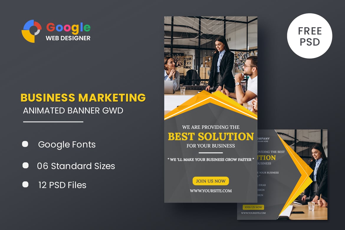 Template Web Banner Animasi untuk Pemasaran Bisnis