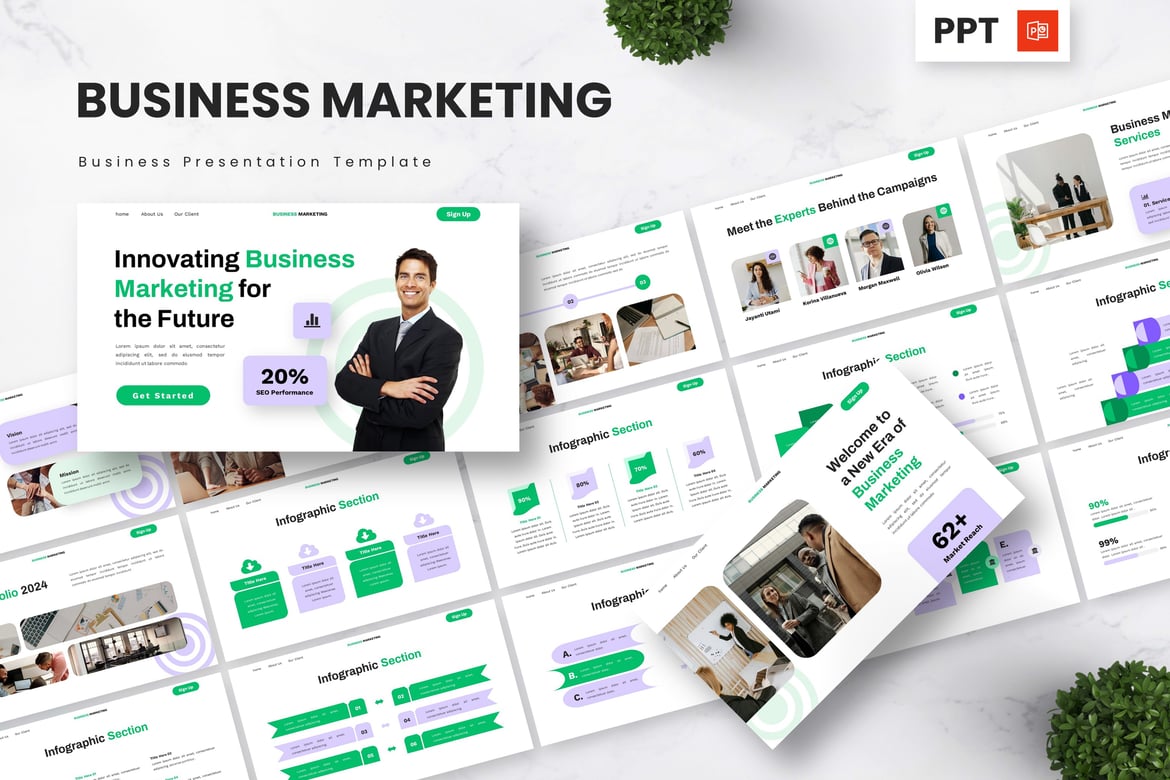 Template Powerpoint untuk Pemasaran Bisnis yang Menarik