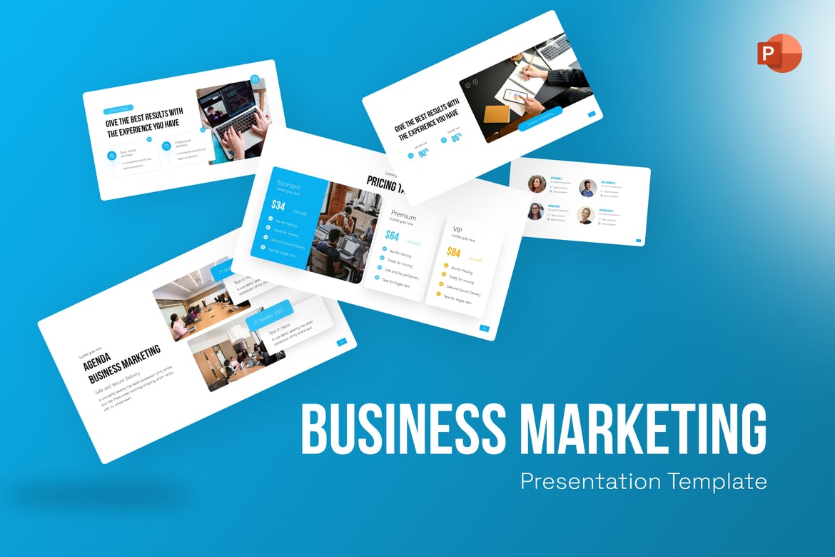 Template Presentasi PowerPoint untuk Pemasaran Bisnis yang Menarik