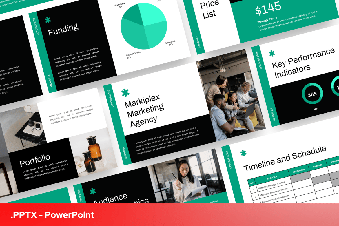Template PowerPoint Strategi Pemasaran Modern dan Profesional