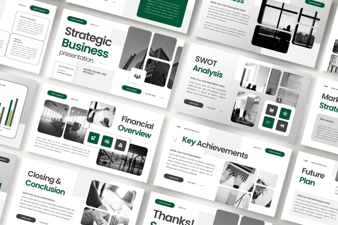 Template PowerPoint Pemasaran Bisnis yang Modern dan Elegan