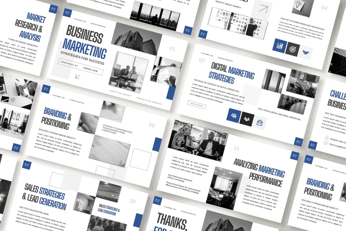 Template Presentasi Marketing Bisnis yang Profesional dan Menarik