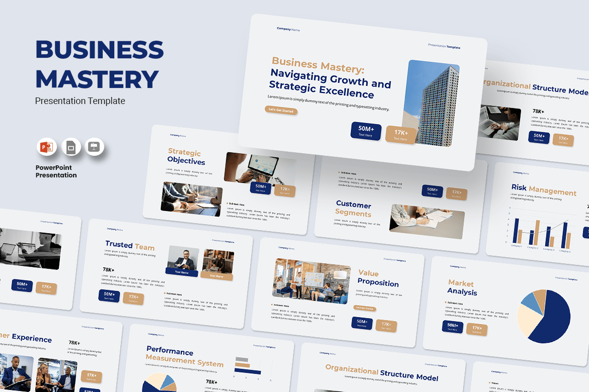 Template PowerPoint Bisnis Mastery yang Mudah Dikonfigurasi