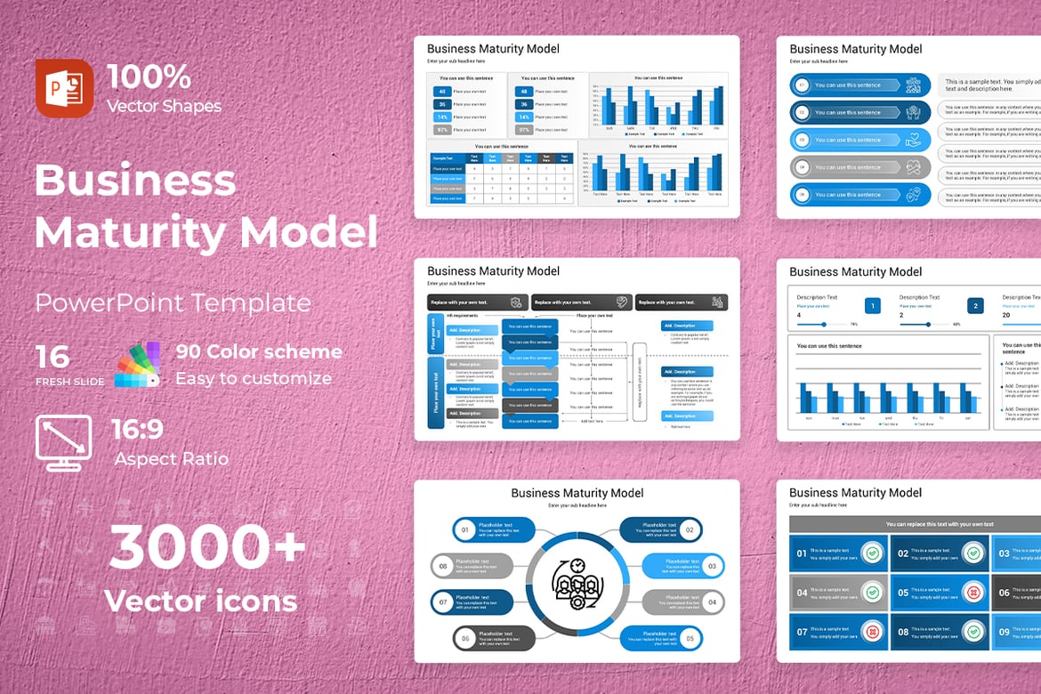 Template PowerPoint Model Kematangan Bisnis yang Menarik