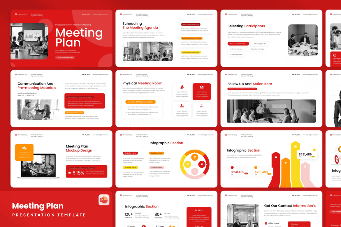 Template PowerPoint Rencana Rapat yang Efektif
