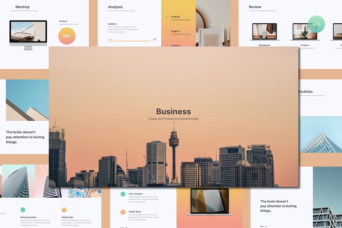 Template Powerpoint Bisnis Minimalis dan Elegan