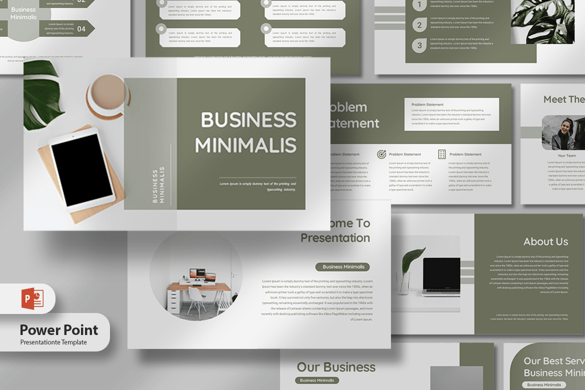 Template Presentasi PowerPoint Minimalis untuk Bisnis yang Elegan