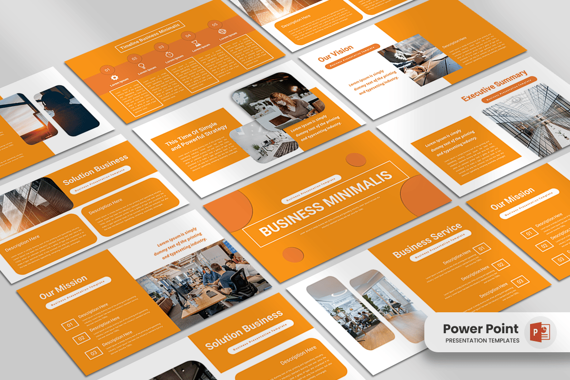 Template Presentasi PowerPoint Bisnis Minimalis yang Menarik