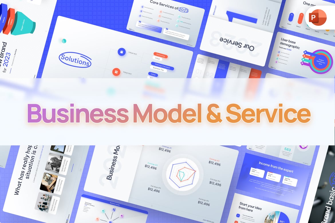 Template PowerPoint Model Bisnis & Layanan yang Menarik