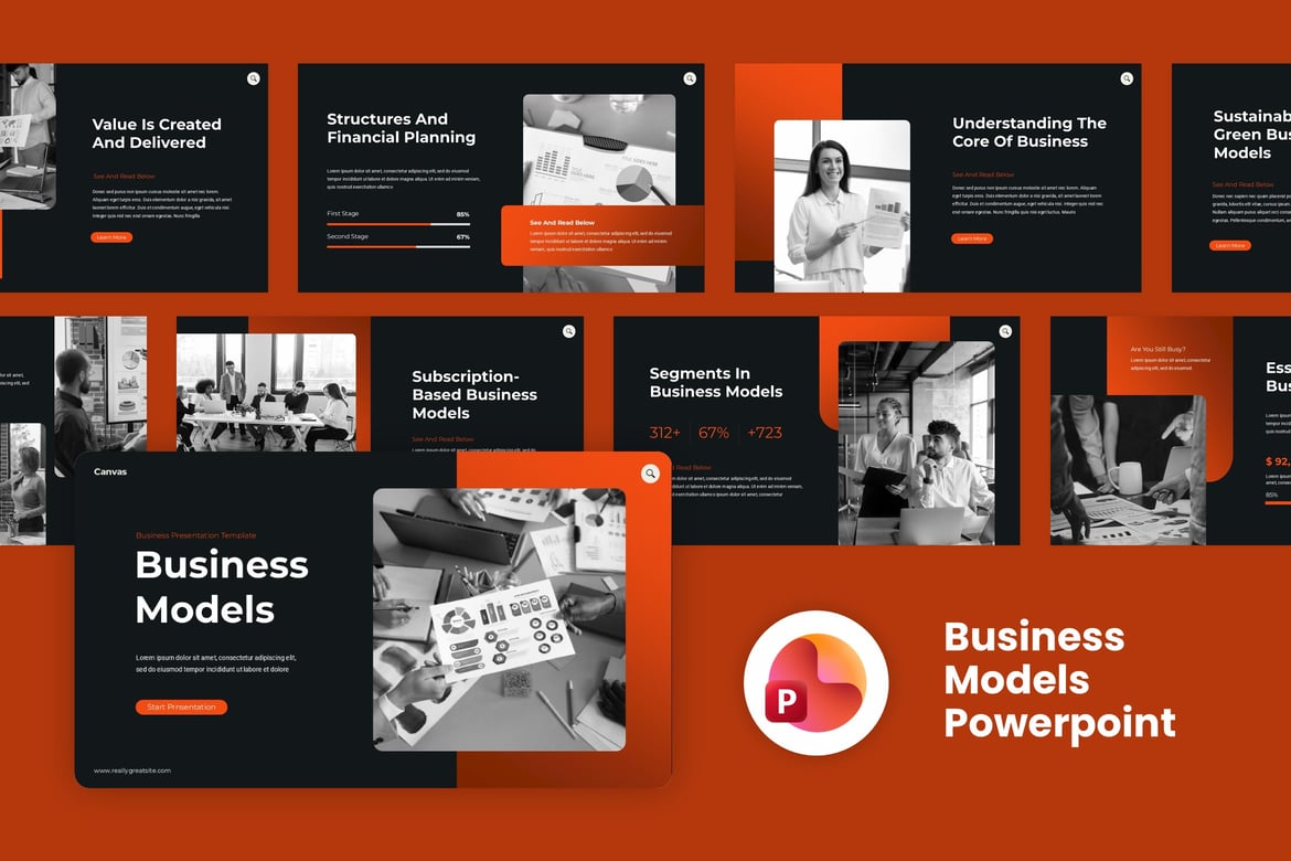 Template Powerpoint Business Model Canvas Kreatif dan Fleksibel