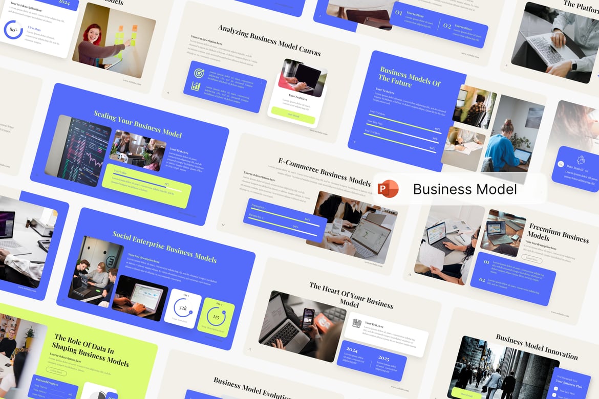 Template PowerPoint Model Bisnis Menarik dan Profesional