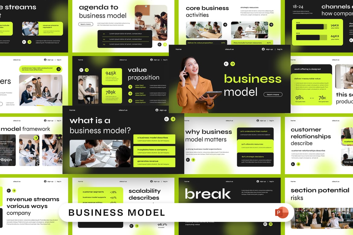 Template Presentasi PowerPoint Model Bisnis yang Profesional