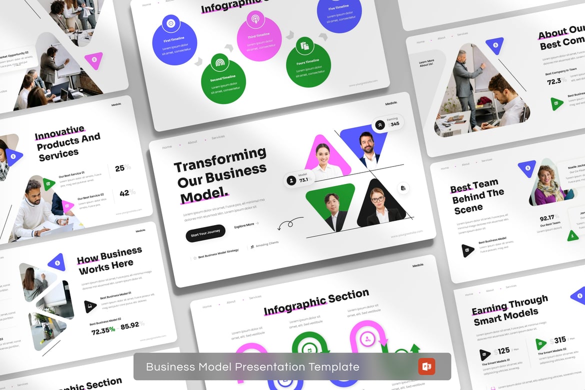 Template Presentasi PowerPoint Model Bisnis yang Menarik