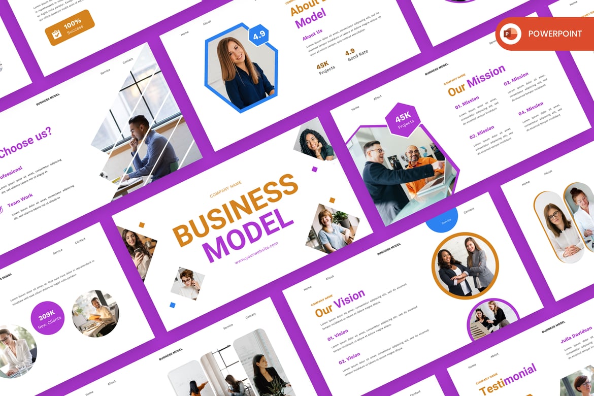 Template PowerPoint Model Bisnis yang Menarik dan Profesional