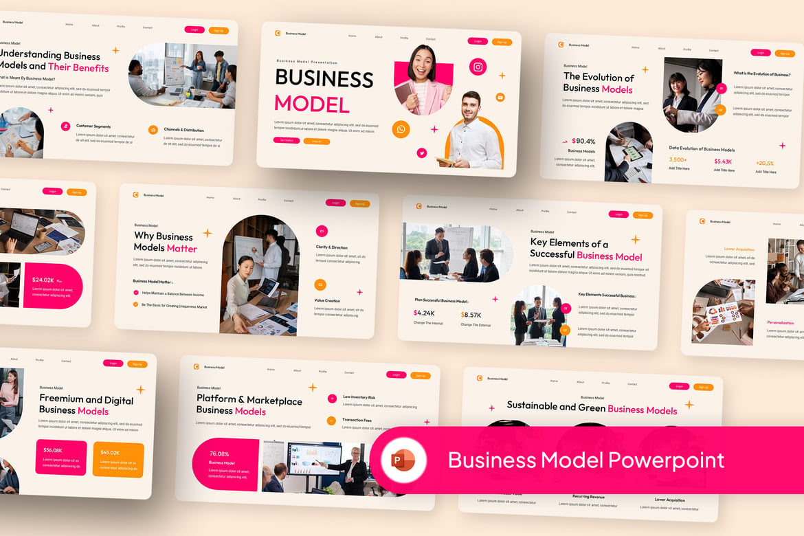Template Powerpoint Model Bisnis Kreatif dan Modern
