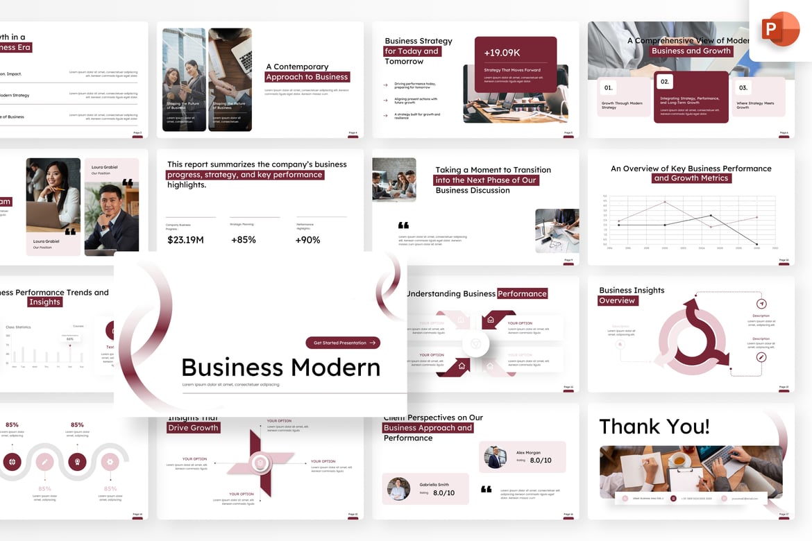 Template Presentasi PowerPoint Bisnis Modern yang Profesional
