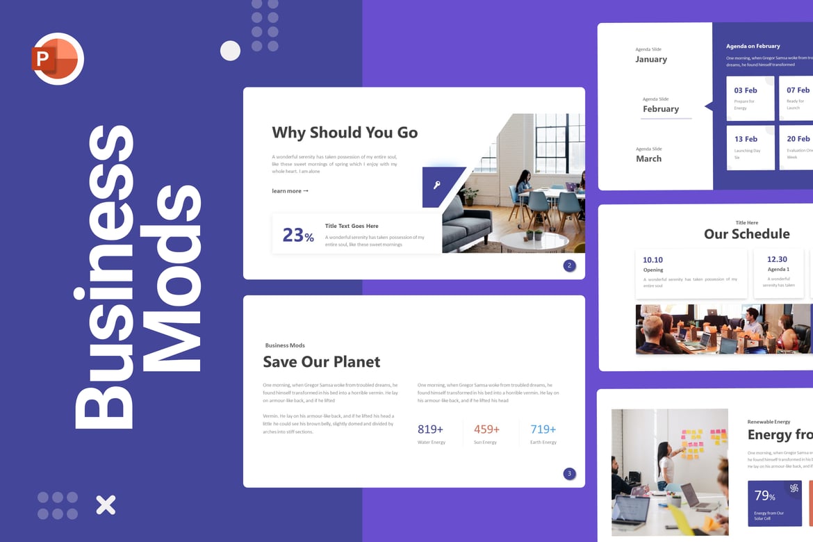 Template Presentasi PowerPoint Bisnis Korporat Biru yang Menarik