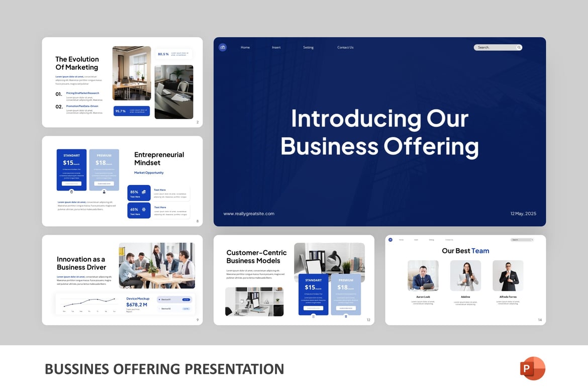 Template Powerpoint Penawaran Bisnis yang Menarik