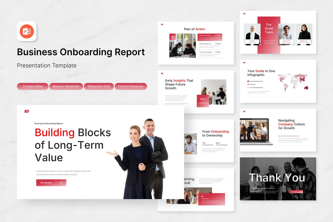 Template PowerPoint Laporan Onboarding Bisnis yang Menarik