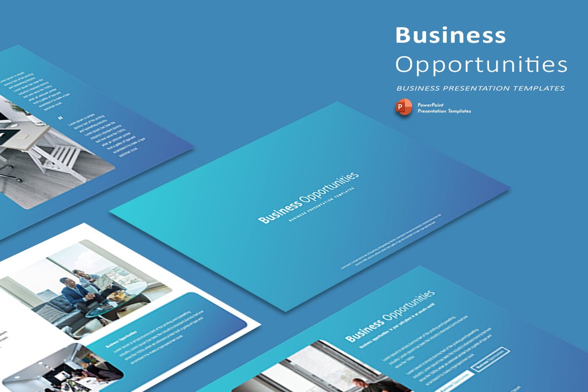 Template PowerPoint Kesempatan Bisnis yang Menarik dan Profesional