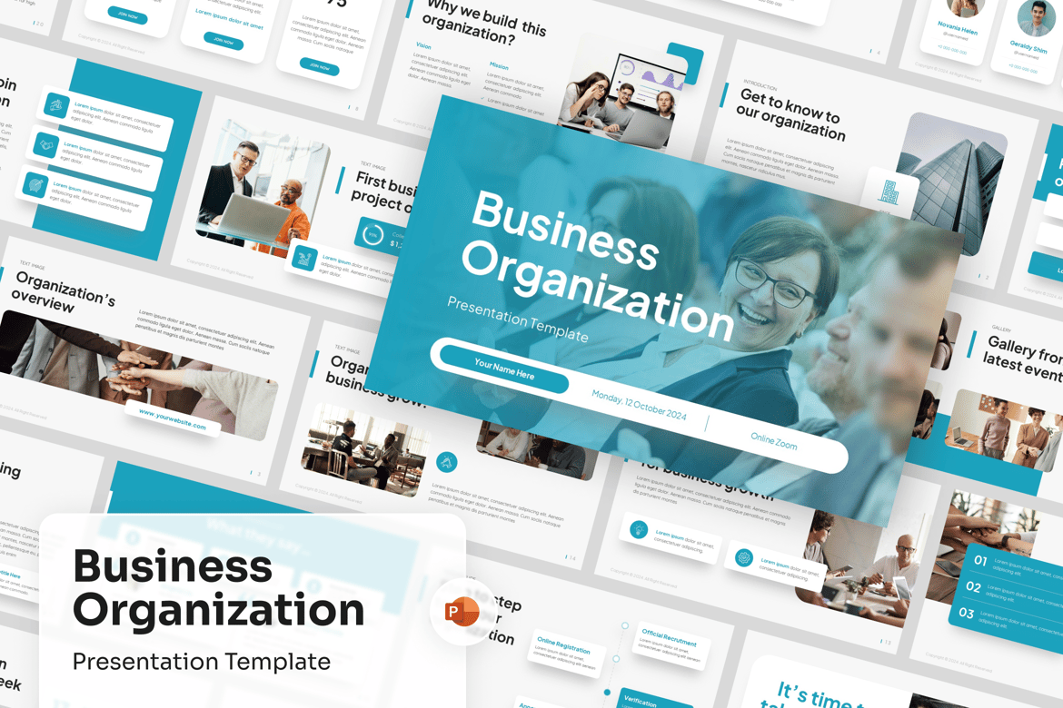 Template Presentasi PowerPoint untuk Organisasi Bisnis yang Menarik