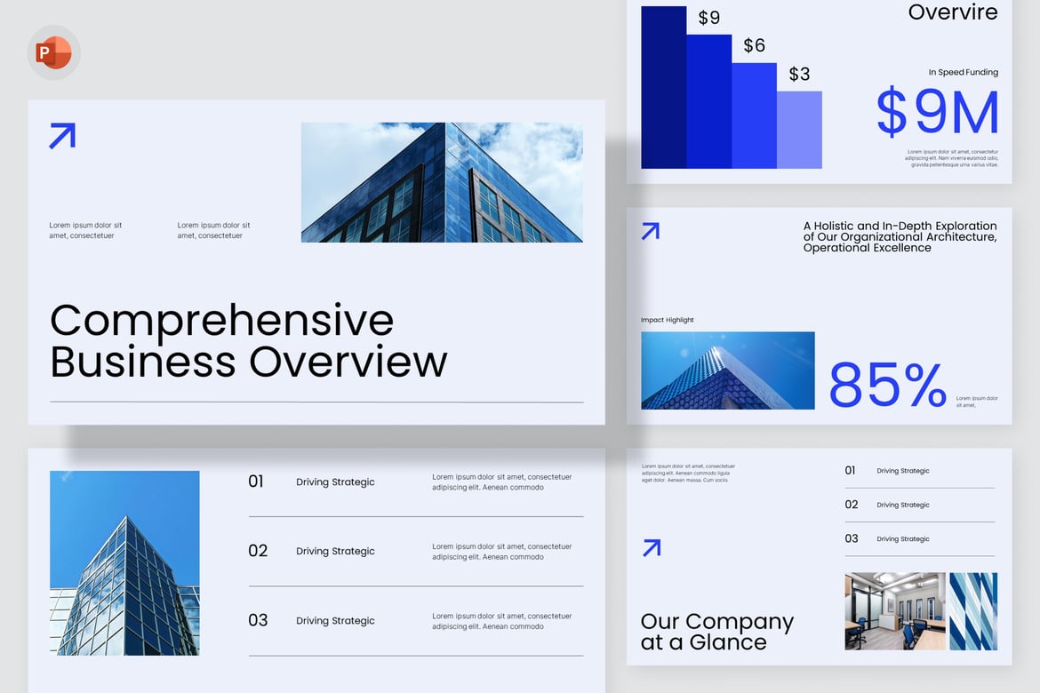 Template PowerPoint Rangkuman Bisnis yang Modern dan Profesional